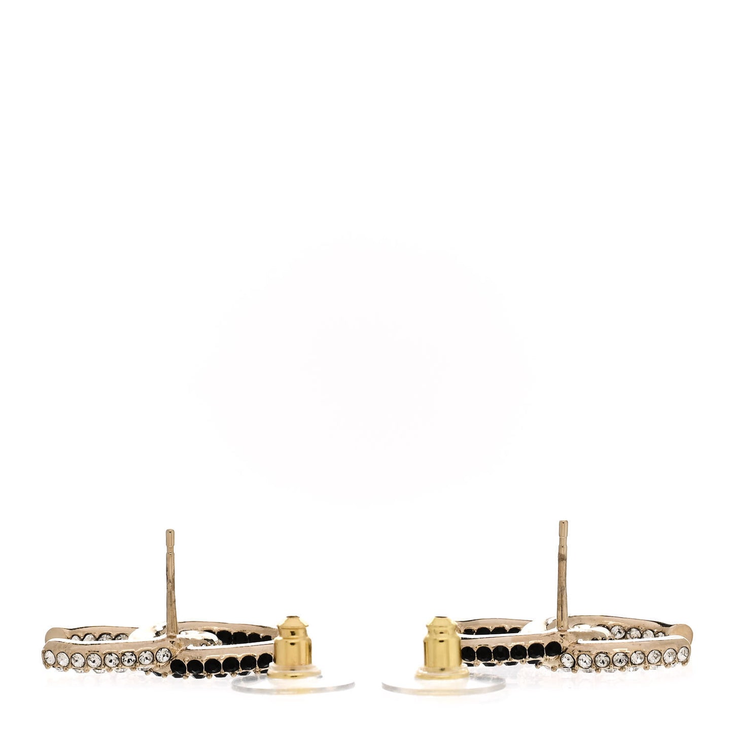 Crystal CC Earrings Gold Black