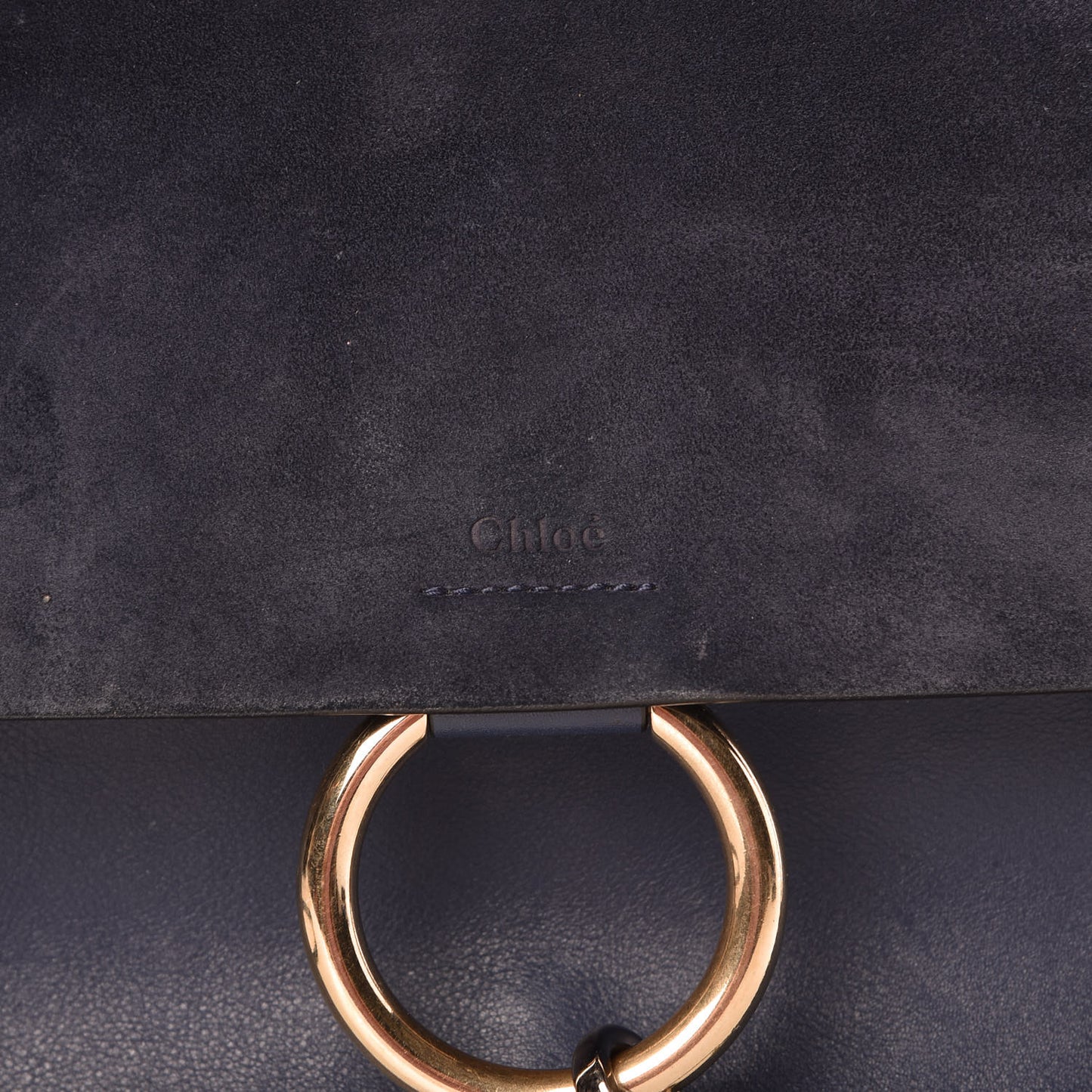 Suede Calfskin Medium Faye Shoulder Bag Silver Blue