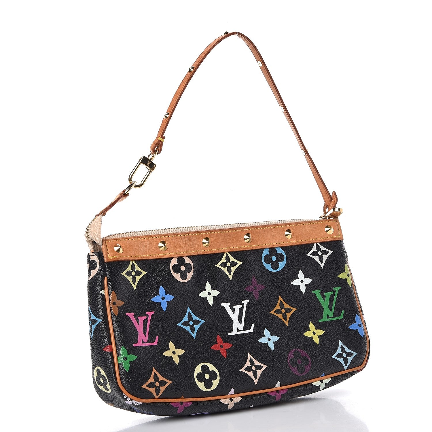Louis Vuitton Monogram Multicolor Pochette Accessories Black 3 of 10