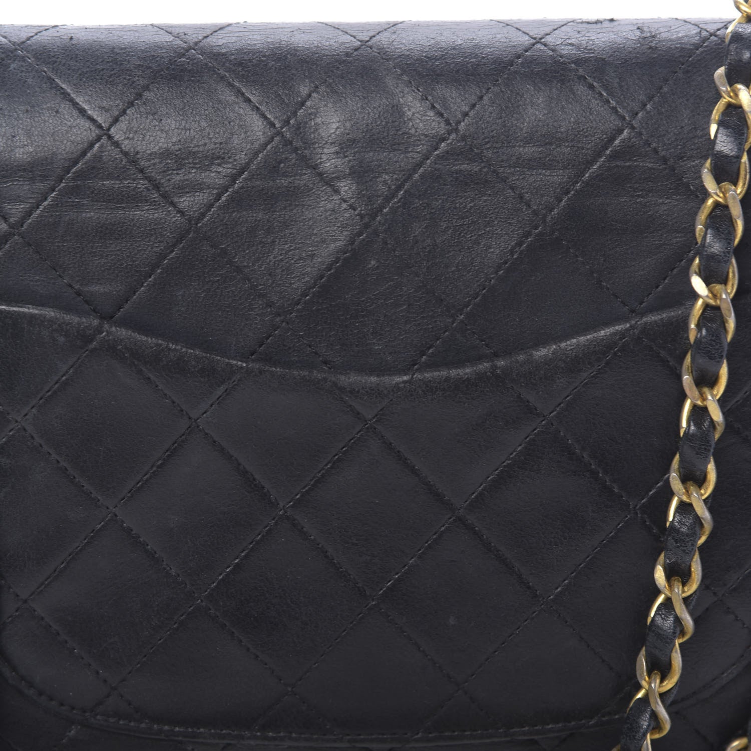 Chanel Lambskin Quilted Medium Double Flap Black 14 of 17