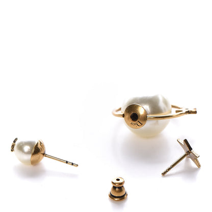 Christian Dior Pearl Dior Astre Lunaire Tribales Asymmetric Earrings Gold 3 of 4