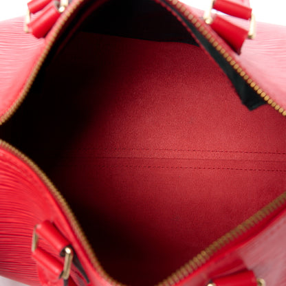 Louis Vuitton Epi Speedy 25 Castillan Red 5 of 11