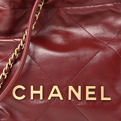 Chanel Shiny Calfskin Quilted Mini Chanel 22 Dark Burgundy 8 of 10