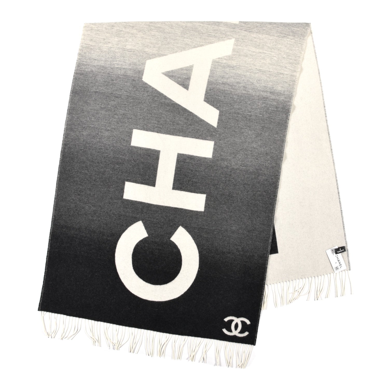 Chanel CC Logo Scarf Grey 2 of 4