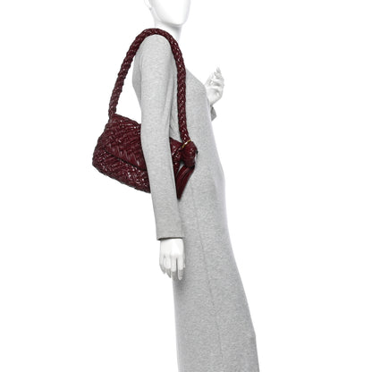 Bottega Veneta Calfskin Foulard Intreccio Kalimero Citta Shoulder Bag Barolo 2 of 13