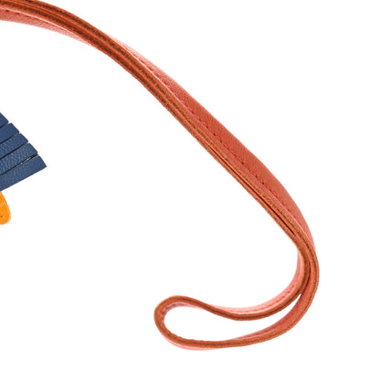Hermes Milo Lambskin Grigri Rodeo Horse Bag Charm MM Jaune D'Or Bleu Agate Cornaline 5 of 6