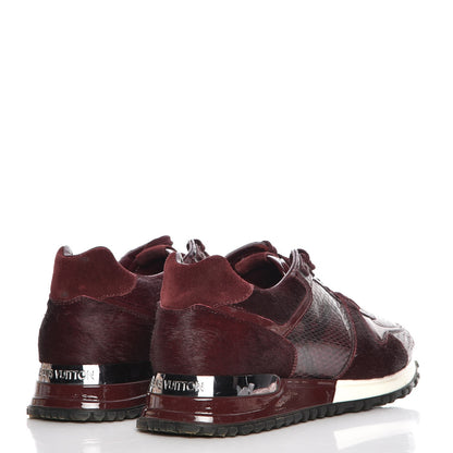 Louis Vuitton Calf Hair Suede Python Run Away Sneakers 36 Bordeaux 4 of 8