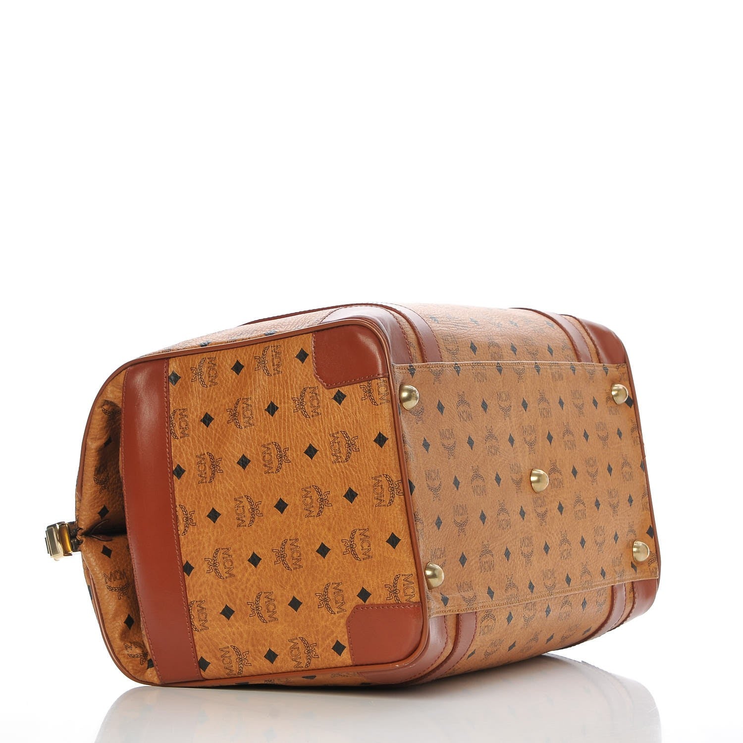 MCM Visetos Top Handle Luggage Cognac 6 of 24