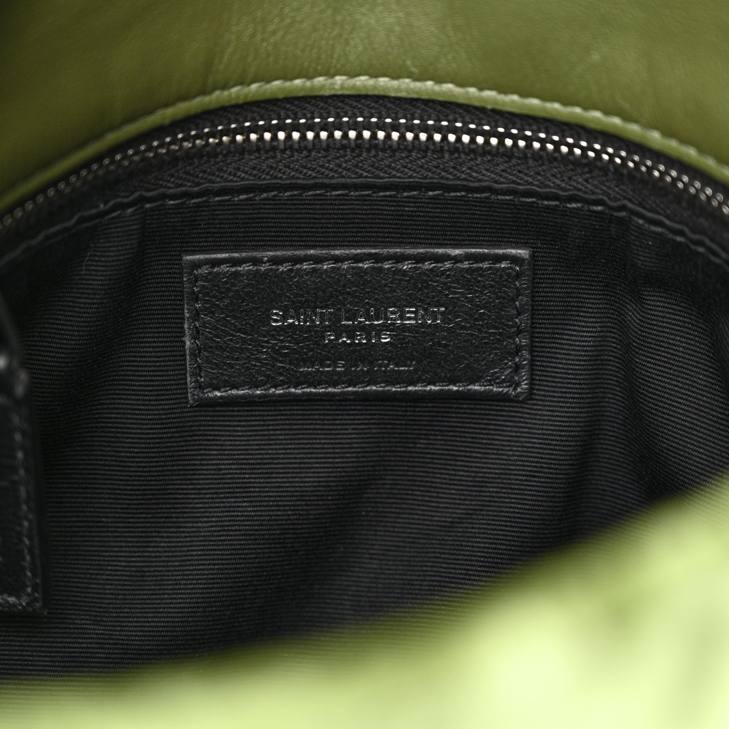 Crushed Velvet Quilted Small Loulou Puffer Monogram Chain Satchel Green