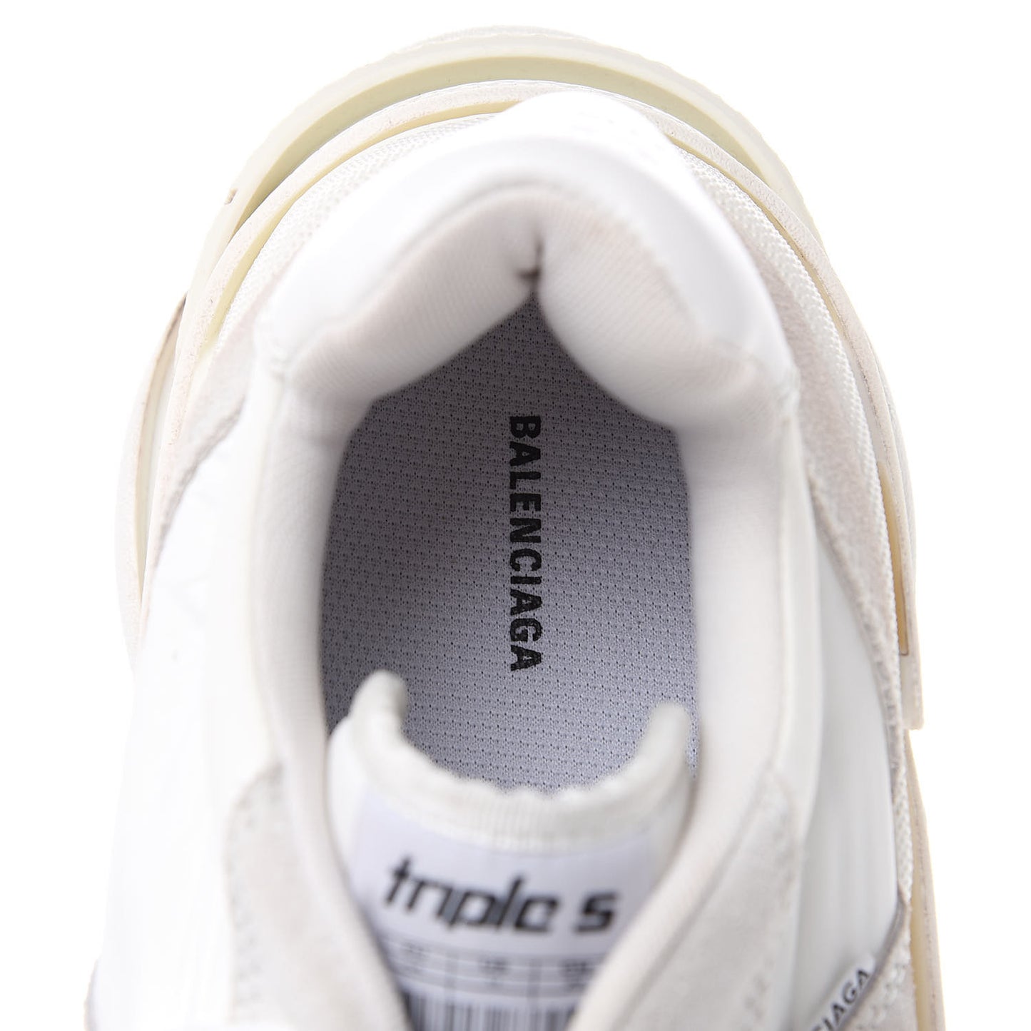 Nylon Suede Mens Triple S 2.0 Sneakers 44 White