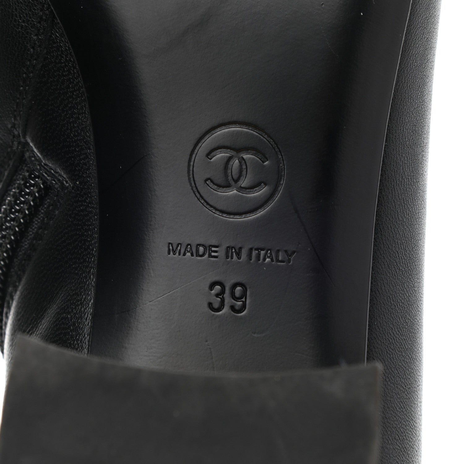 Chanel Mixed Fibers Lambskin Patent Calfskin Convertible High Boot 39 Black 13 of 17