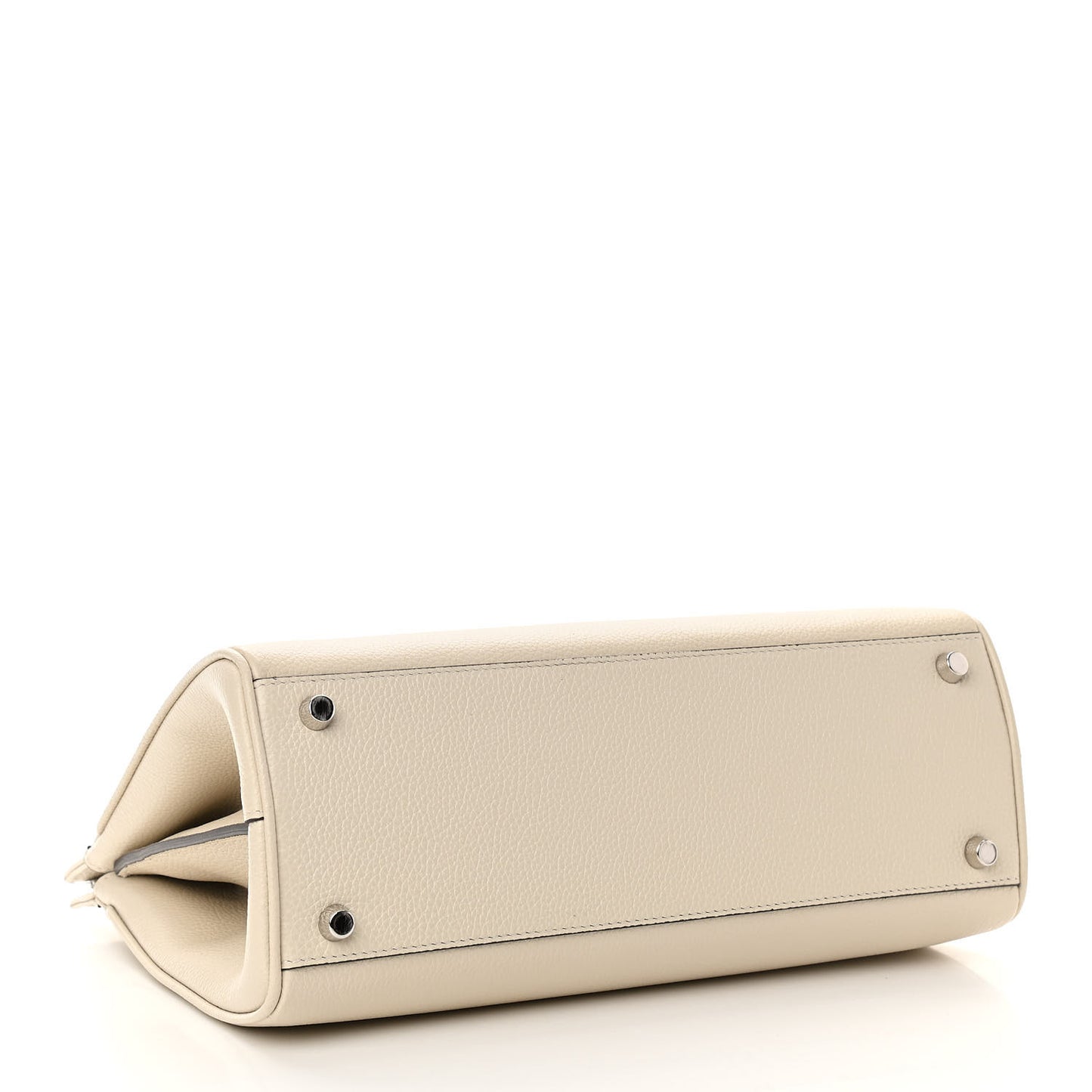 Grainy Calfskin Small Zumi Top Handle Bag Mystic White