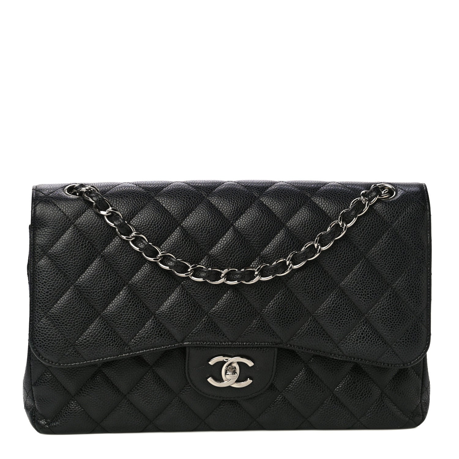 Chanel Caviar Quilted Jumbo Double Flap Black 1 of 13