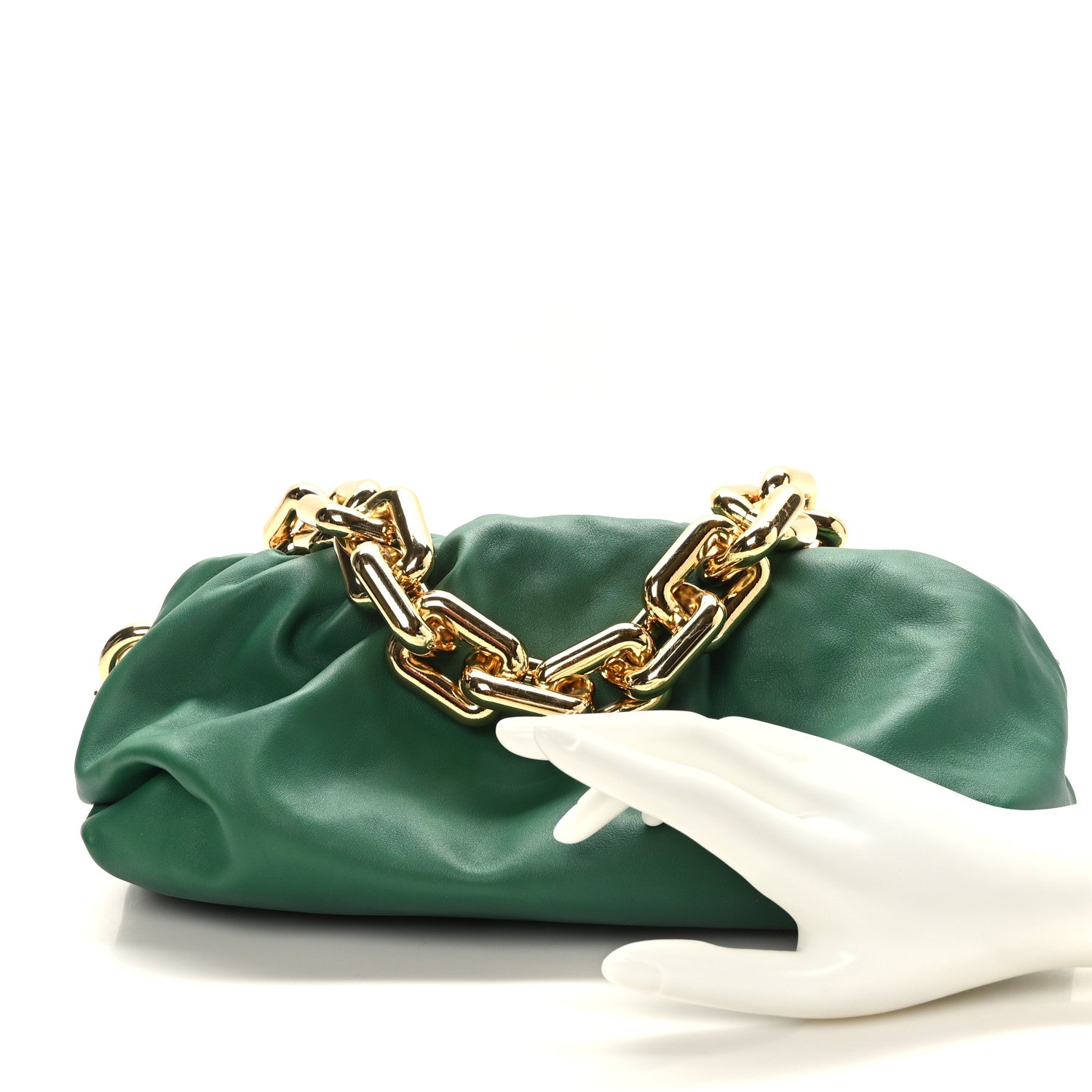 Bottega Veneta Calfskin The Pouch Chain Racing Green 2 of 9