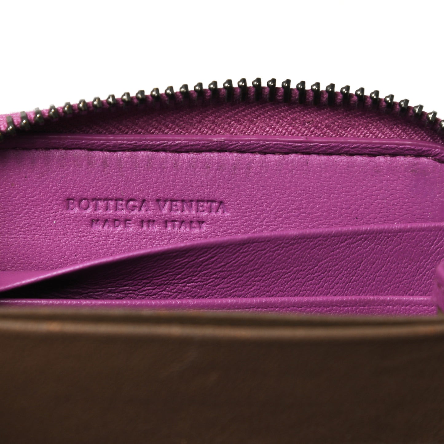 Nappa Intrecciato Zip Around Coin Purse Peony
