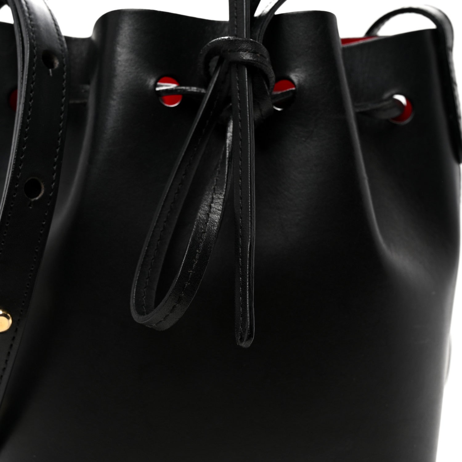 Mansur Gavriel Vegetable Tanned Calfskin Mini Mini Bucket Bag Black Flamma 8 of 10