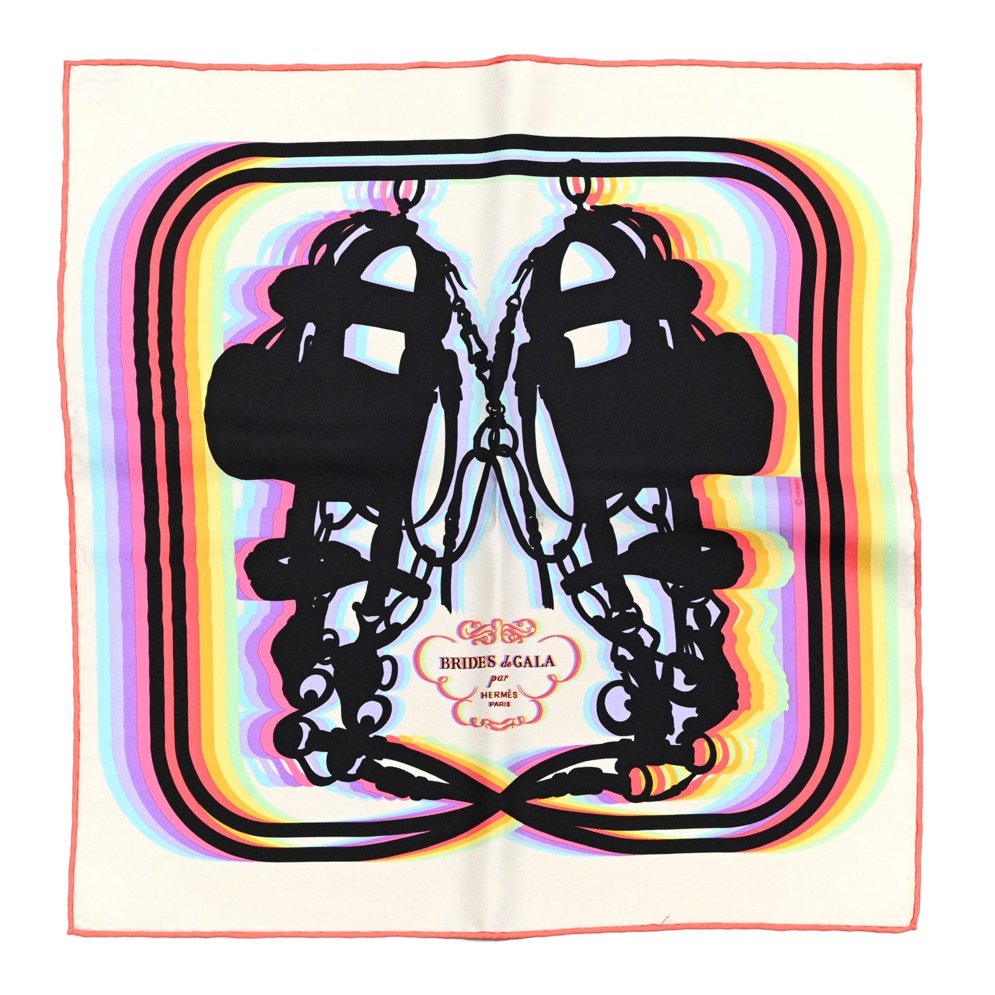 Silk Brides De Gala Shadow Pocket Square Creme Black Rose Fluo