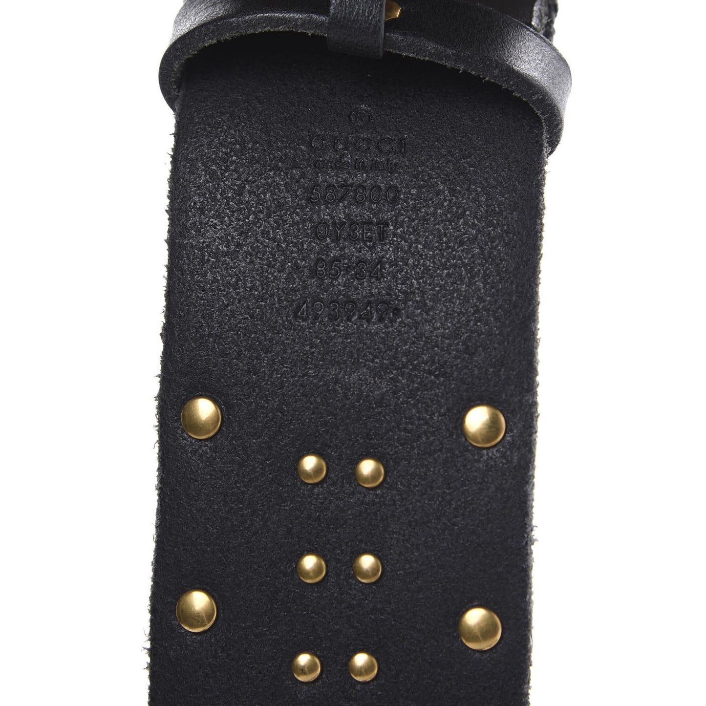 Calfskin Lion Head Studded Belt 85 34 Black