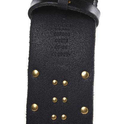 Gucci Calfskin Lion Head Studded Belt 85 34 Black 5 of 5