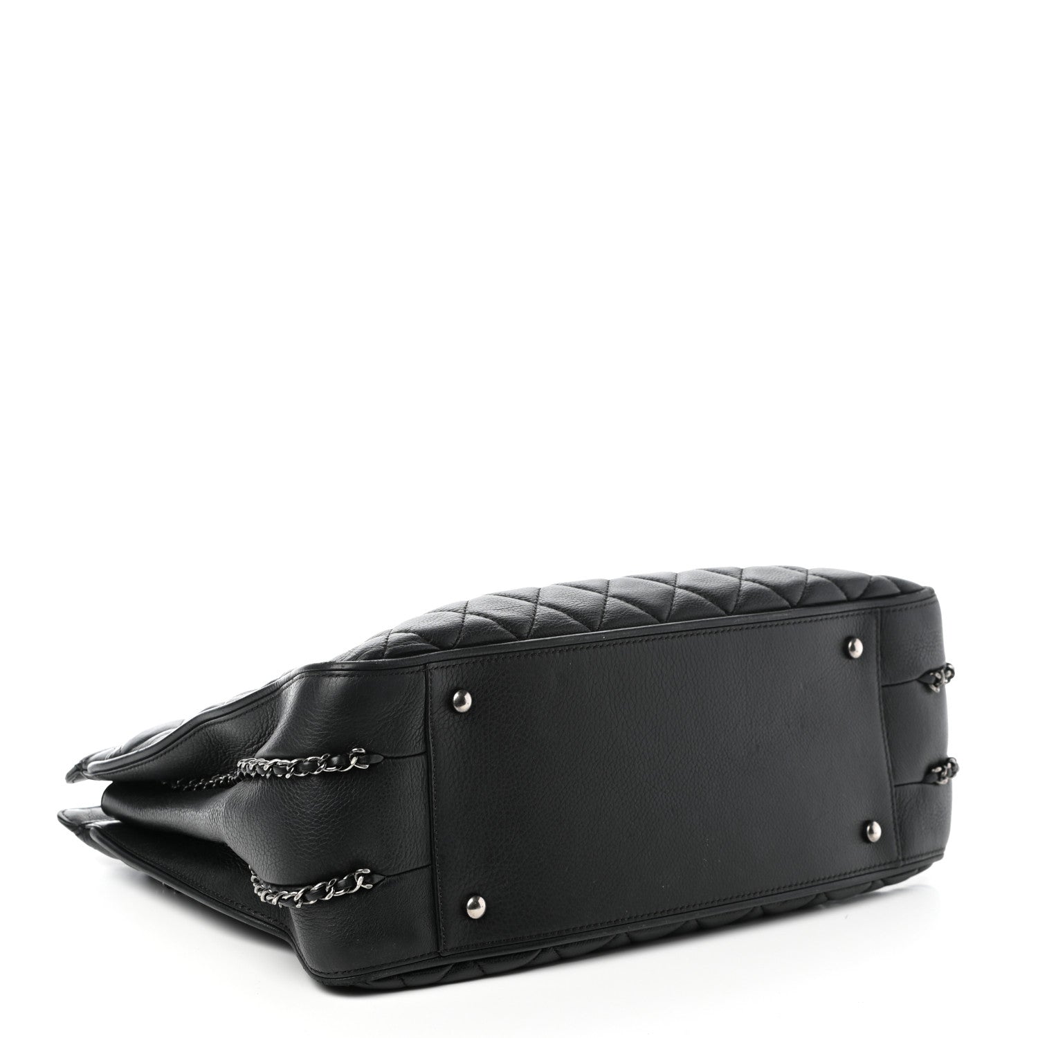 Chanel Calfskin Quilted Frame In Chain Tote Black 4 of 9