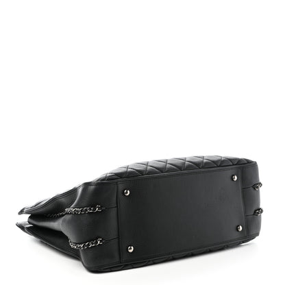 Chanel Calfskin Quilted Frame In Chain Tote Black 4 of 9