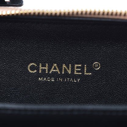 Chanel Caviar Quilted Small CC Filigree Vanity Case Beige Black 7 of 12