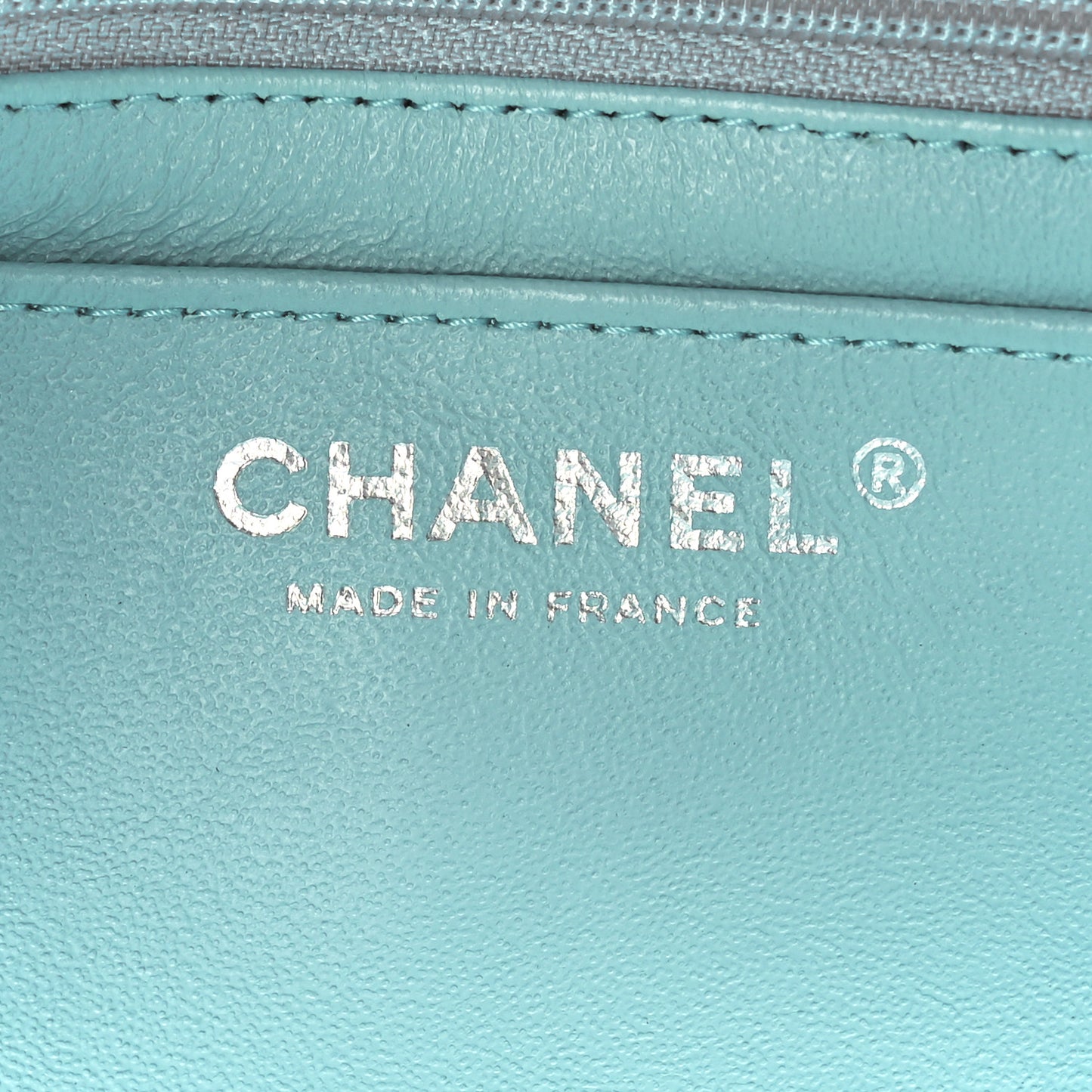 Lambskin Quilted Mini Rectangular Flap Light Blue