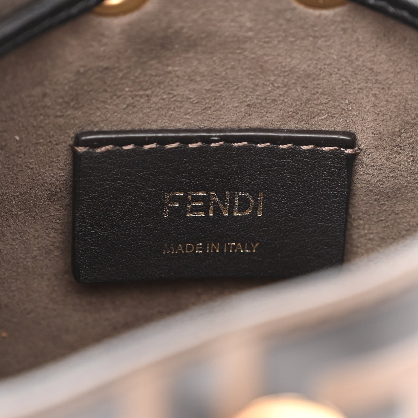 Vitello Liberty F is Fendi Bi-Color FF 1974 Embossed Mini Mon Tresor Bucket Bag Maya Black