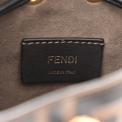 Fendi Vitello Liberty F is Fendi Bi-Color FF 1974 Embossed Mini Mon Tresor Bucket Bag Maya Black 6 of 11