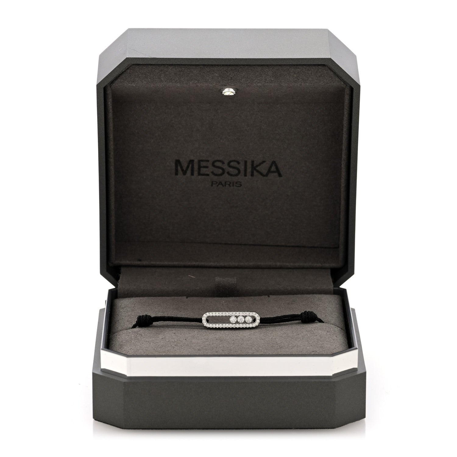 Messika 18K White Gold Diamond Move Pave Cord Bracelet Black 4 of 4