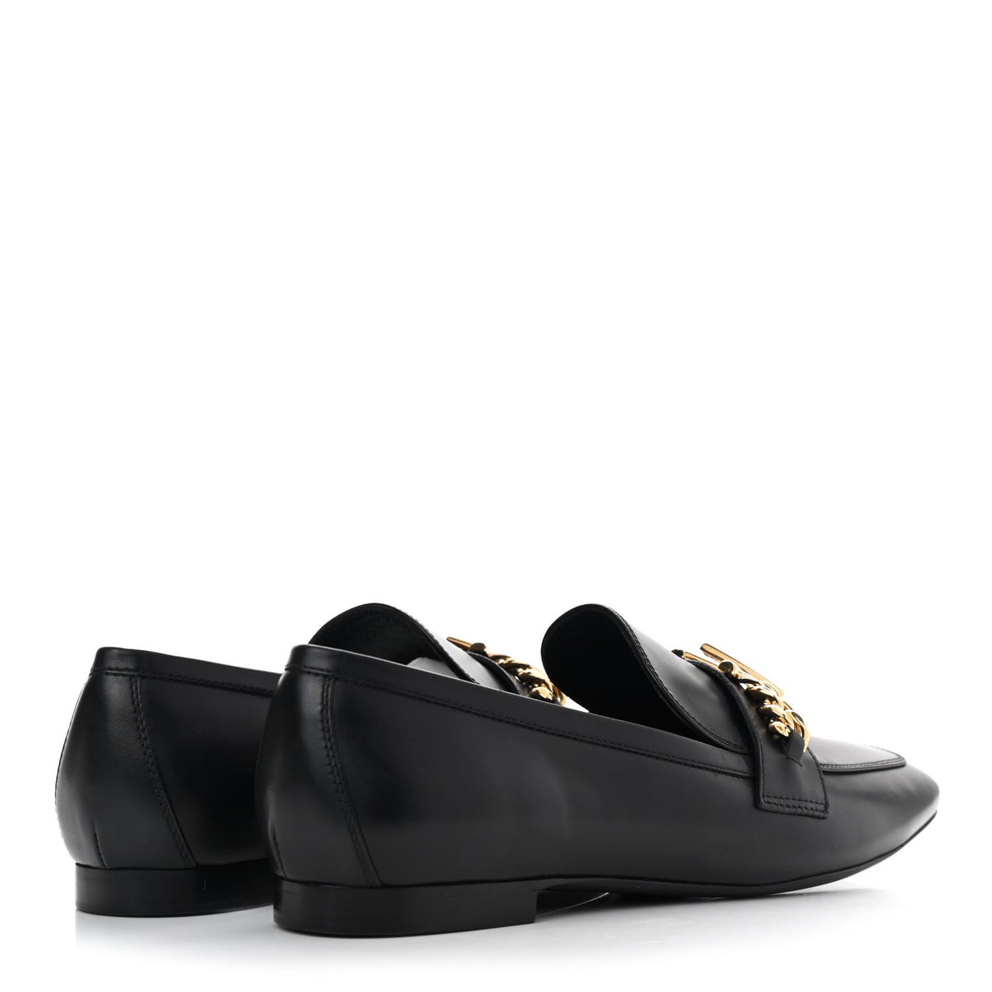 Calfskin Upper Case Flat Loafer 40 Black