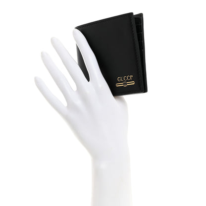 Gucci Plutone Calfskin Logo Bi-Fold Wallet Black 2 of 8