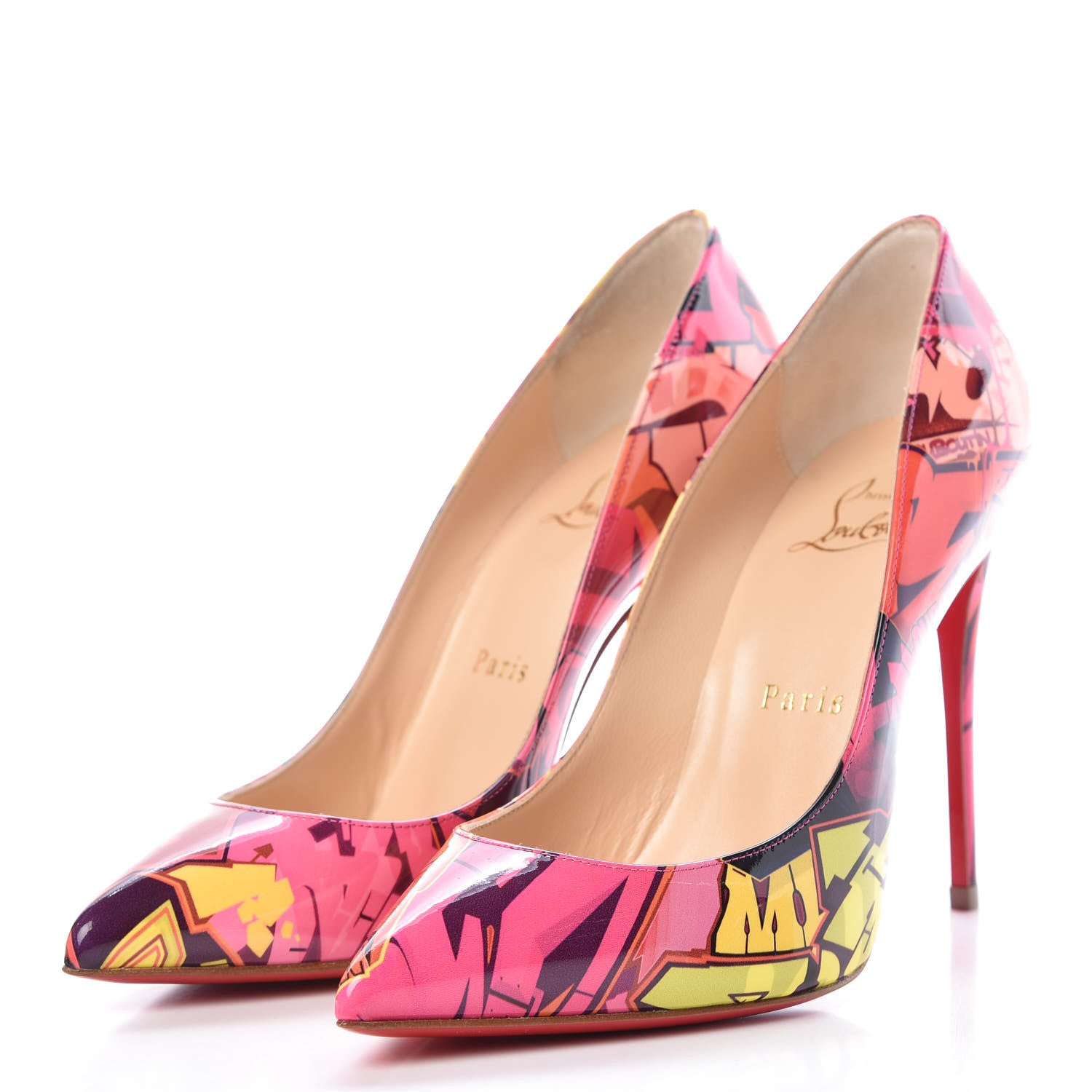 Christian Louboutin Patent Metrograf Pigalle Follies 100 Pumps 36 Multicolor 3 of 8