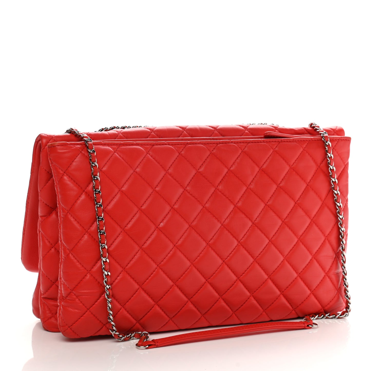 Lambskin Quilted Chanel 3 Maxi Flap Bag Red