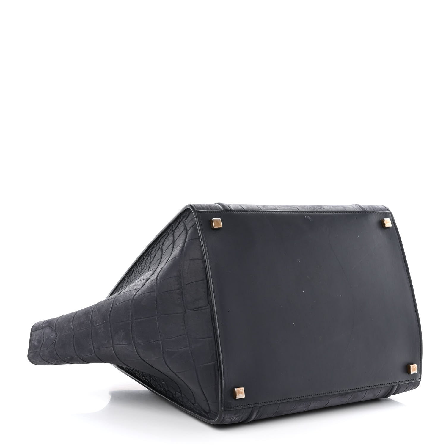 Celine Crocodile Embossed Nubuck Medium Phantom Luggage Navy Blue 3 of 18