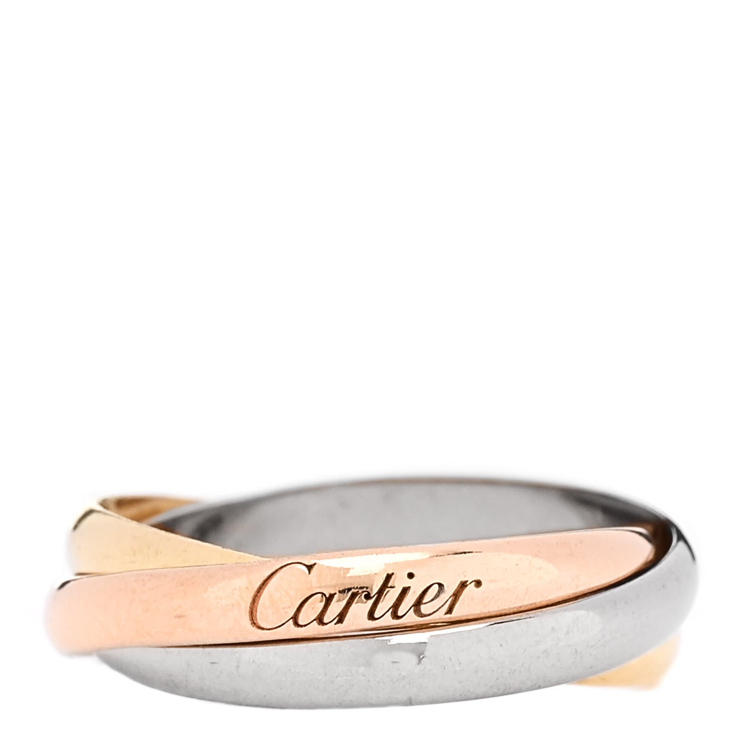 Cartier 18K Pink Yellow White Gold Small Trinity Ring 57 8 1 of 4