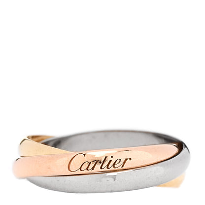 Cartier 18K Pink Yellow White Gold Small Trinity Ring 57 8 1 of 4