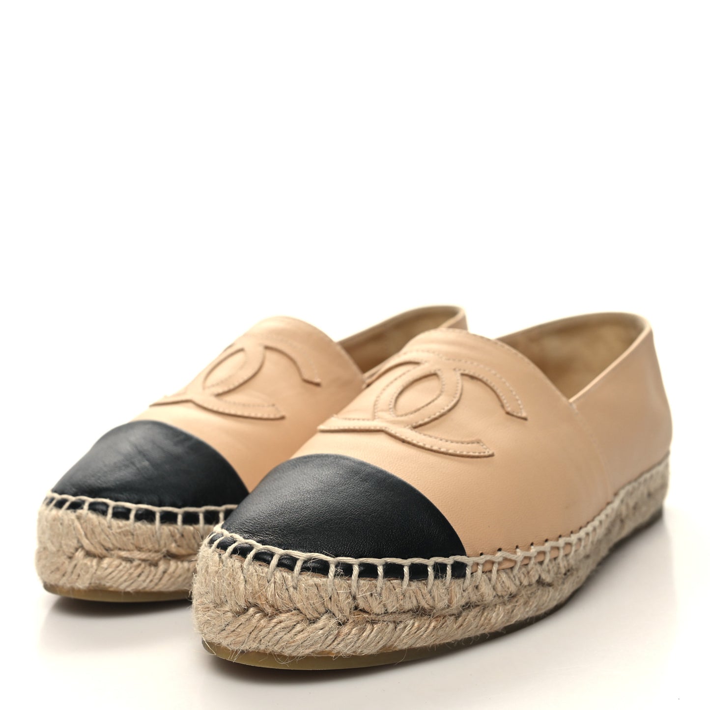 Lambskin CC Espadrilles 37 Beige Black