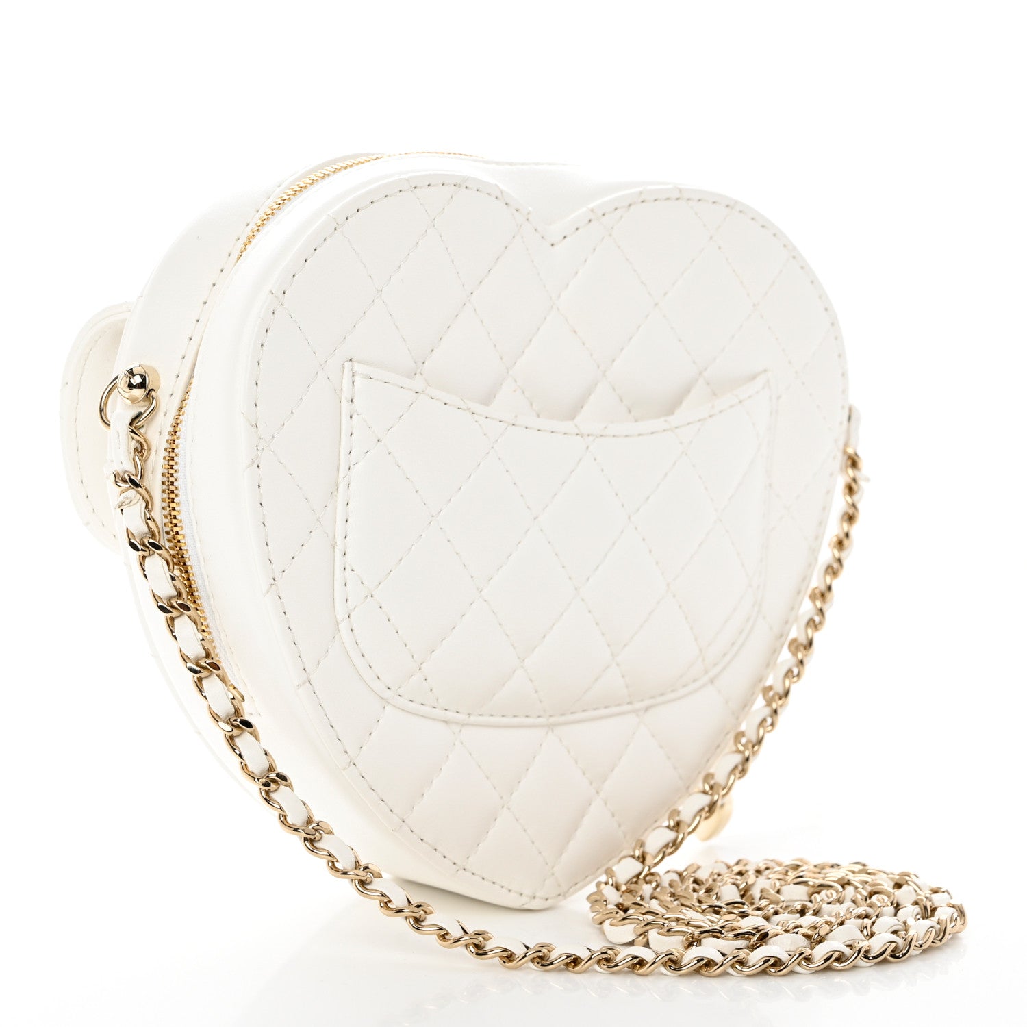 Chanel Lambskin Quilted CC In Love Heart Bag White 3 of 10