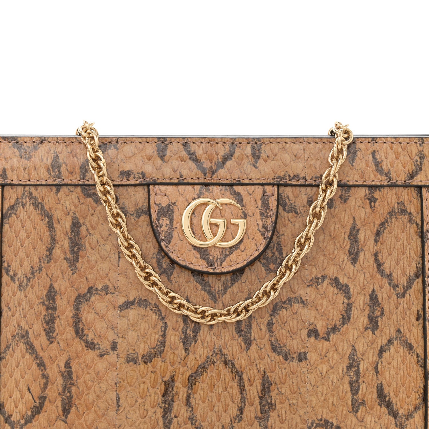 Gucci Snakeskin GG Mini Ophidia Chain Shoulder Bag Brown 8 of 10