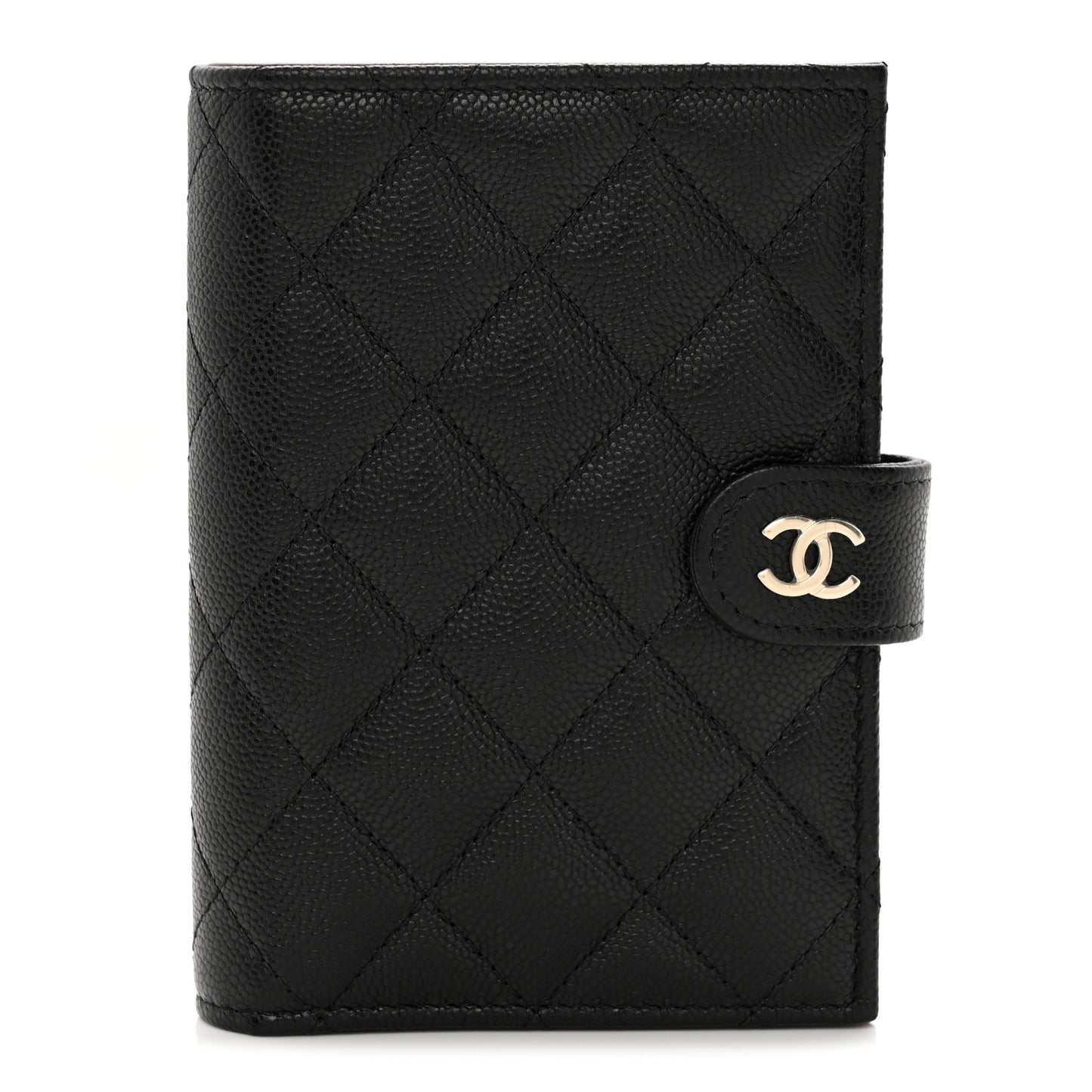 Caviar Quilted Passport Holder Black