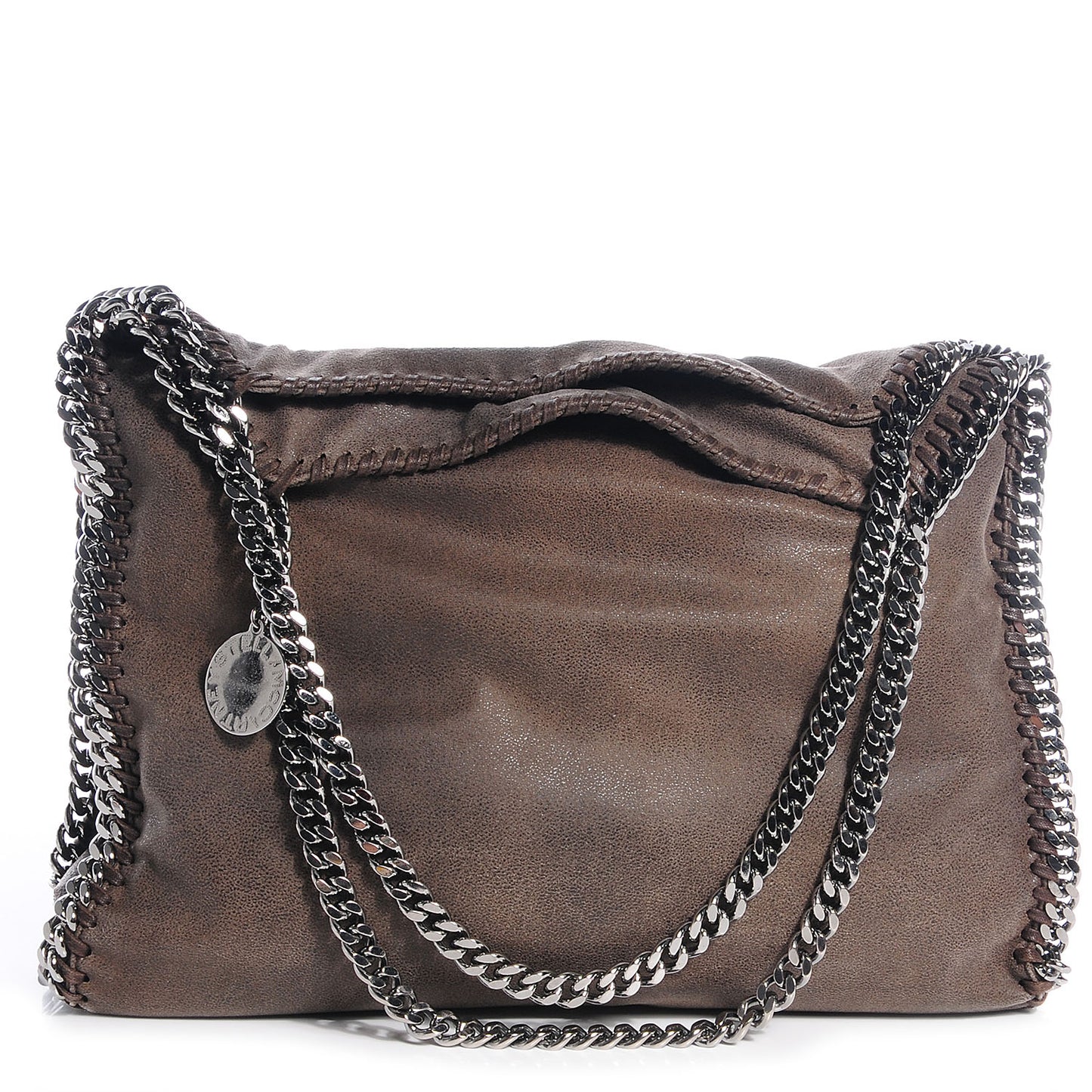 Faux Leather Shaggy Deer Small Falabella Tote Brown