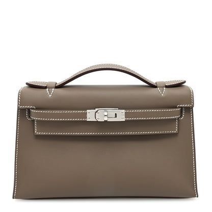 Hermes Swift Kelly Pochette Clutch Etoupe 1 of 11