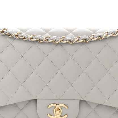 Chanel Caviar Quilted Jumbo Double Flap Grey 8 of 11