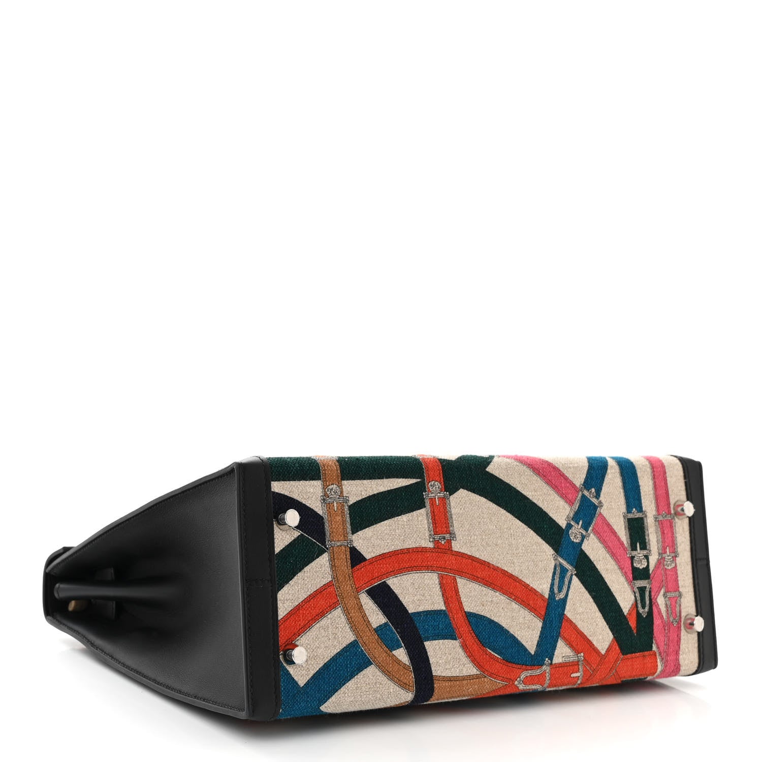 Hermes Swift Toile De Camp Cavalcadour Kelly Sellier 32 Black 4 of 10