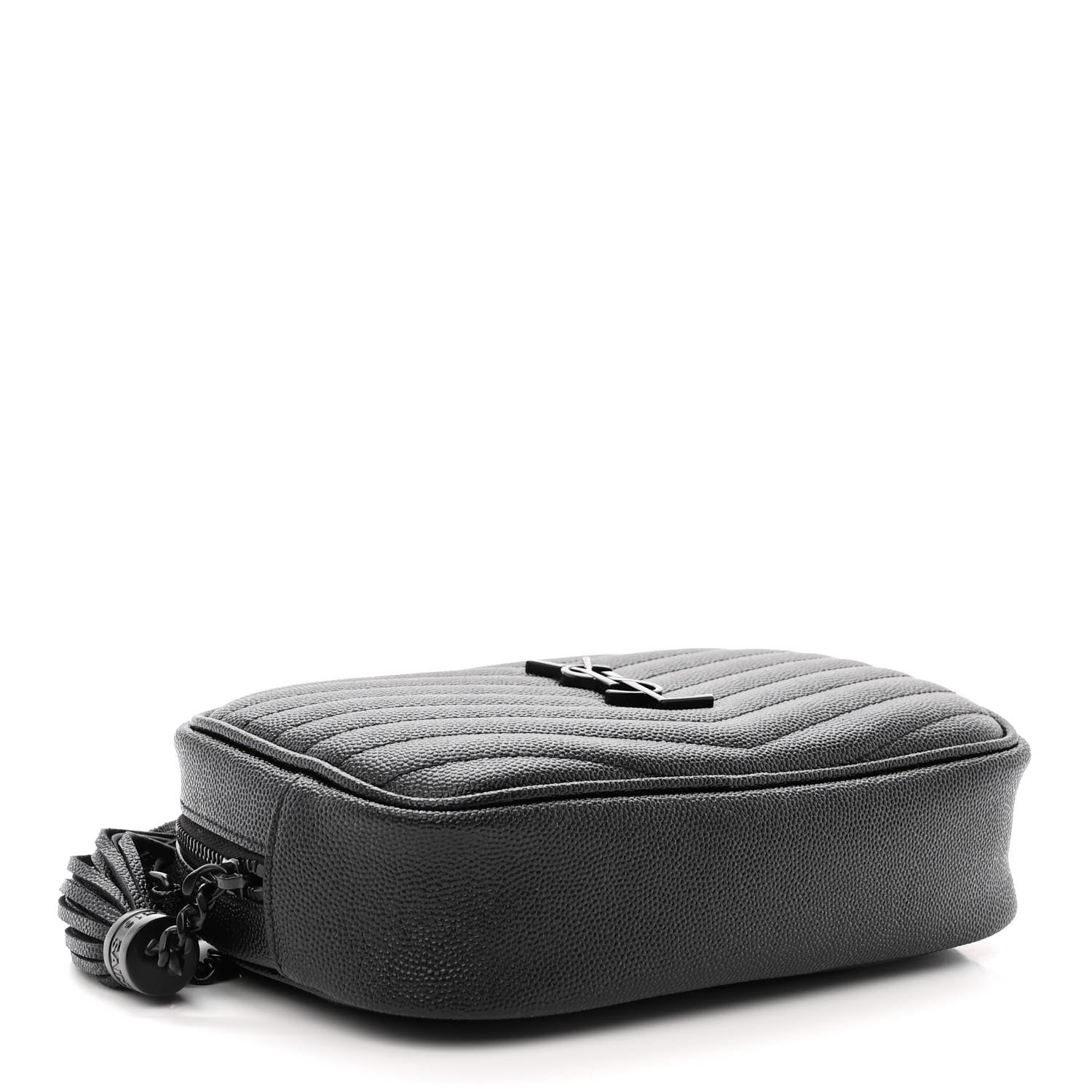 Saint Laurent Grain De Poudre Matelasse Monochrome Monogram Mini Lou Camera Bag Black 4 of 10
