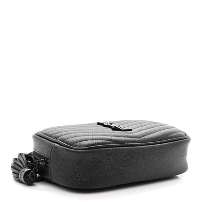 Saint Laurent Grain De Poudre Matelasse Monochrome Monogram Mini Lou Camera Bag Black 4 of 10