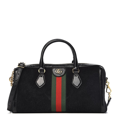 Gucci Suede Patent GG Web Medium Ophidia Boston Black 1 of 11