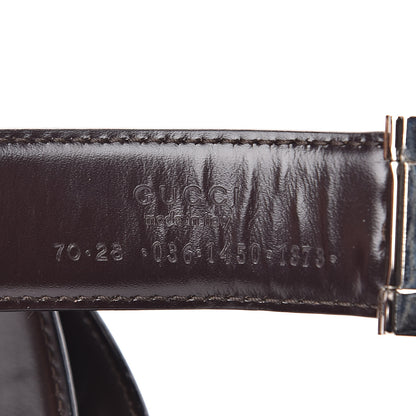 Gucci Calfskin Reversible Square G Buckle Belt 70 28 Black Brown 6 of 6