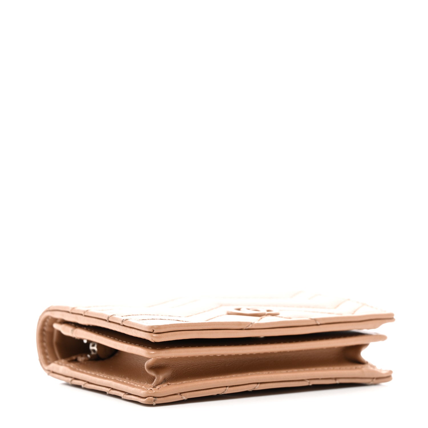 Gucci Calfskin Matelasse Monochrome GG Marmont Card Case Wallet Camelia 4 of 7